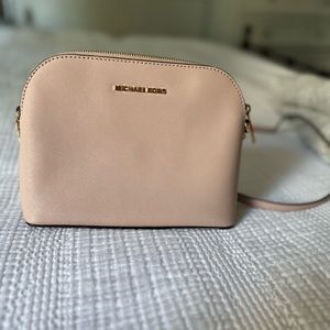 Michael Kors blush pink Saffiano leather crossbody bag